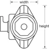 ADA Compliant Built-In Combination Lock Lock with Green Metal Dial for Wrap-Around-Latch™ Lockers - Hinged on Right