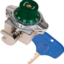 ADA Compliant Built-In Combination Lock Lock with Green Metal Dial for Wrap-Around-Latch™ Lockers - Hinged on Right