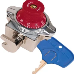 ADA Compliant Built-In Combination Lock Lock with Red Metal Dial for Wrap-Around-Latch™ Lockers - Hinged on Right