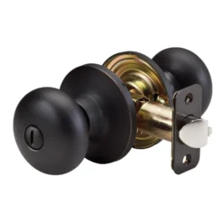 Biscuit Style Knob Privacy Door Lock; Aged Bronze