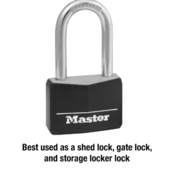 Covered Solid Body Padlock with Extended Shackle, 1-9/16 in Wide