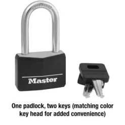 Covered Solid Body Padlock with Extended Shackle, 1-9/16 in Wide