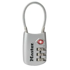 Flexible Shackle Set Your Own Combination TSA Lock, Assorted Colors, 1-3/16 in Wide