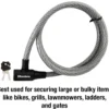 6ft (1.8m) Long x 5/8in (15mm) Diameter Keyed Cable Lock