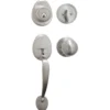 Handleset with Biscuit Style Knob Interior and Single Cylinder Deadbolt; Satin Nickel, WR5