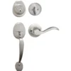Handleset with Wave Style Lever Interior and Single Cylinder Deadbolt (Left Hand); Satin Nickel, WK2