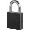 1-3/4in (44mm) Black Solid Aluminum Rekeyable 6-Pin Tumbler Padlock