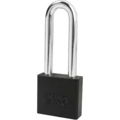 2in (51mm) Black Solid Aluminum Rekeyable Pin Tumbler Padlock with 3in (76mm) Shackle