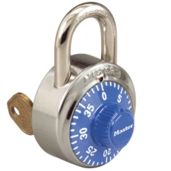 1-7/8in (48mm) General Security Combination Padlock with Key Control Feature and Blue Colored Dial