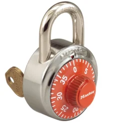 1-7/8in (48mm) General Security Combination Padlock with Key Control Feature and Orange Colored Dial