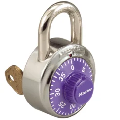 1-7/8in (48mm) General Security Combination Padlock with Key Control Feature and Purple Colored Dial