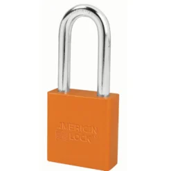 1-3/4in (44mm) Orange Solid Aluminum Rekeyable Pin Tumbler Padlock with 2in (51mm) Shackle, Keyed Alike