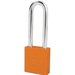 1-3/4in (44mm) Orange Solid Aluminum Rekeyable 6-Pin Tumbler Padlock with 3in (76mm) Shackle, Keyed Alike
