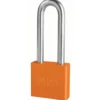 2in (51mm) Orange Solid Aluminum Rekeyable Pin Tumbler Padlock with 3in (76mm) Shackle, Keyed Alike