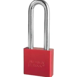 2in (51mm) Red Solid Aluminum Rekeyable Pin Tumbler Padlock with 3in (76mm) Shackle, Keyed Alike