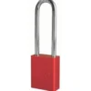 1-1/2in (38mm) Red Solid Aluminum Small Format Interchangeable Core Padlock with 3in (76mm) Shackle, Keyed Alike