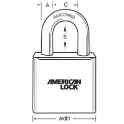 1-3/4in (44mm) Solid Brass Door Key Compatible Padlock with 1-1/8in (28mm) Shackle, Schlage C