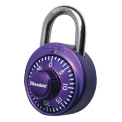 1-7/8in (48mm) Wide Combination Dial Padlock with Aluminum Cover; Purple