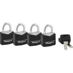 3/4in (19mm) Wide Covered Solid Body Padlock; 4-Pack