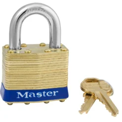 1-3/4in (44mm) Wide Laminated Brass Pin Tumbler Padlock, Keyed Alike