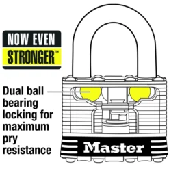 1-9/16in (40mm) Wide Laminated Stainless Steel Pin Tumbler Padlock; 2-Pack