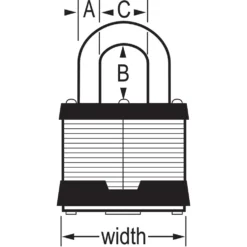 1-3/4in (44mm) Wide Laminated Steel Pin Tumbler Padlock