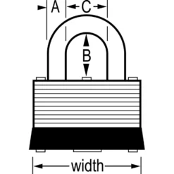 1-1/2in (38mm) Wide Laminated Steel Warded Padlock