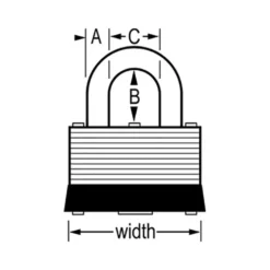 1-1/8in (29mm) Wide Laminated Steel Warded Padlock