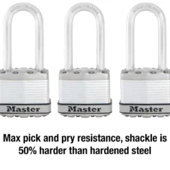 1-3/4in (44mm) Wide Magnum® Laminated Steel Padlock with 2in (51mm) Shackle; 3-Pack