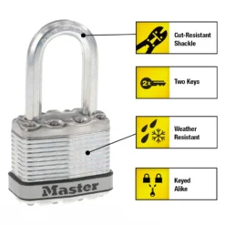 1-3/4in (44mm) Wide Magnum® Laminated Steel Padlock with 1-1/2in (38mm) Shackle; 2-Pack
