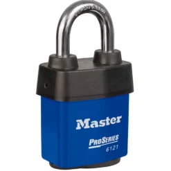 2-1/8in (54mm) Wide ProSeries® Weather Tough® Laminated Steel Rekeyable Pin Tumbler Padlock, Keyed Alike, Blue