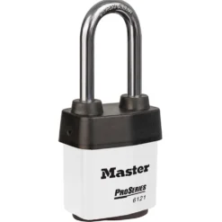 2-1/8in (54mm) Wide ProSeries® Weather Tough® Laminated Steel Rekeyable Pin Tumbler Padlock with 2-1/2in (64mm) Shackle, White