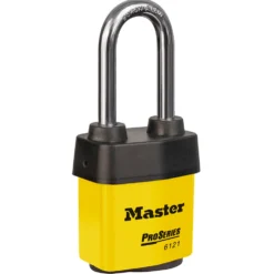 2-1/8in (54mm) Wide ProSeries® Weather Tough® Laminated Steel Rekeyable Pin Tumbler Padlock with 2-1/2in (64mm) Shackle, Yellow