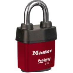 2-1/8in (54mm) Wide ProSeries® Weather Tough® Laminated Steel Rekeyable Pin Tumbler Padlock, Red