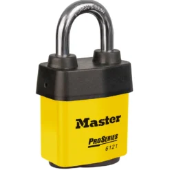 2-1/8in (54mm) Wide ProSeries® Weather Tough® Laminated Steel Rekeyable Pin Tumbler Padlock, Yellow
