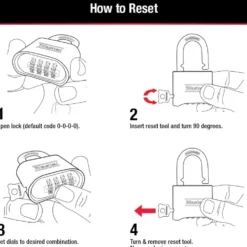 2 in (51mm) Wide Resettable Combination Brass Padlock with 2-1/4in (57mm) Shackle
