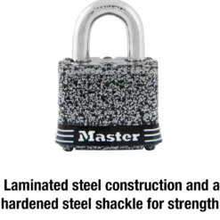 1-9/16in (40mm) Wide Rust-Oleum® Certified Laminated Steel Pin Tumbler Padlock