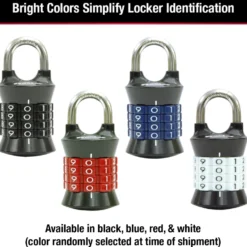 1-1/2in (38mm) Wide Set Your Own Combination Padlock; Assorted Colors