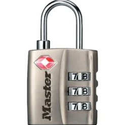 1-3/16in (30mm) Wide Set Your Own Combination TSA-Approved Luggage Lock; Nickel