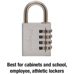 1-9/16in (40mm) Wide Set Your Own WORD Combination Padlock; Assorted Colors