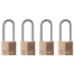 1-9/16in (40mm) Wide Solid Brass Body Padlock with 2in (51mm) Shackle; 4-Pack