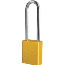 1-1/2in (38mm) Yellow Solid Aluminum Small Format Interchangeable Core Padlock with 3in (76mm) Shackle, Keyed Alike