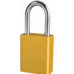 1-1/2in (38mm) Yellow Solid Aluminum Small Format Interchangeable Core Padlock with 1-1/2in (38mm) Shackle, Keyed Alike
