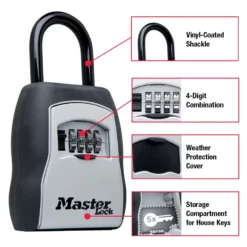 Lock Box for Keys, Over-the-Knob Design, 3-1/4 in x 6-1/4 in