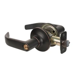 Return Style Lever Entry Door Lock; Aged Bronze, SC1