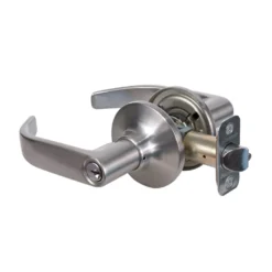 Return Style Lever Entry Door Lock; Satin Nickel, KW1