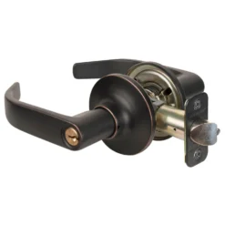 Return Style Lever Storeroom Lock; Aged Bronze, SC1
