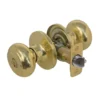 Rusk Style Knob Entry Door Lock; Polished Brass, KW1