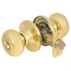 Rusk Style Knob Privacy Door Lock; Polished Brass