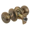 Rusk Style Knob Privacy Door Lock; Antique Brass